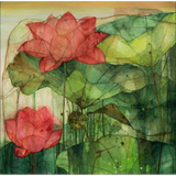 Pappu Bardhan : Lotus Landscape 3-4 (Diptych)