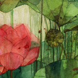 Pappu Bardhan : Lotus Landscape 3-4 (Diptych)