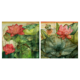 Pappu Bardhan : Lotus Landscape 3-4 (Diptych)