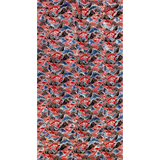 3 m Japanese Mountains Ajrakh Modal Fabric - Red