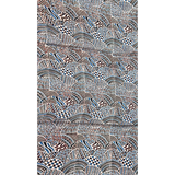3 m Abstract Motif Ajrakh Modal Fabric - Blue-Black