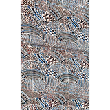 3 m Abstract Motif Ajrakh Modal Fabric - Blue-Black