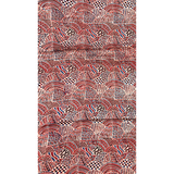 3 m Abstract Motif Ajrakh Modal Fabric - Red