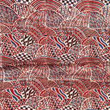 3 m Abstract Motif Ajrakh Modal Fabric - Red