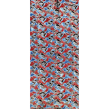 3 m Japanese Mountains Ajrakh Modal Fabric - Blue