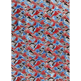 3 m Japanese Mountains Ajrakh Modal Fabric - Blue