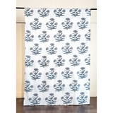 Blue-Gray Poppy Cambric Fabric (Sanganeri) (3 metres)