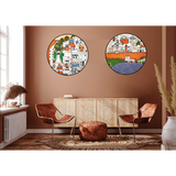 Circular Pichvai: Nathdwara Map (Landscape)