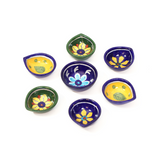 Blue Pottery Diyas (Set of 7)