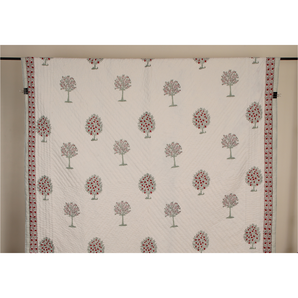 Jaipur Razai Reversible Double Quilt (Pomegranate / अनार) Red Earth