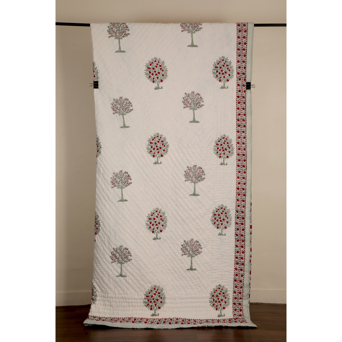 Jaipur Razai Reversible Double Quilt (Pomegranate / अनार) Red Earth