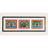 Gaja-Lakshmi Print Triptych (Framed)