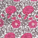 Carnation : Hand-block Printed Fabric (Sanganeri)