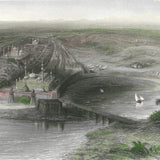 Coloured Engraving (1858): Panoramic View of New & Old Delhi & the Surrounding Country