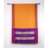 Yellow-Purple Cotton-Silk Ilkal Saree