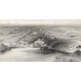 Engraving (1858): Panoramic View of New & Old Delhi & the Surrounding Country
