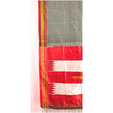 Black and White टम टम Check Ilkal Saree