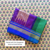 Ragavali Check Ilkal Saree (Green)