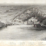 Engraving (1858): Panoramic View of New & Old Delhi & the Surrounding Country