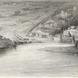 Engraving (1858): Panoramic View of New & Old Delhi & the Surrounding Country