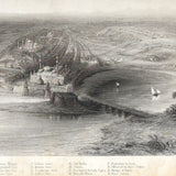 Engraving (1858): Panoramic View of New & Old Delhi & the Surrounding Country