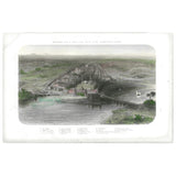 Coloured Engraving (1858): Panoramic View of New & Old Delhi & the Surrounding Country