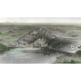 Coloured Engraving (1858): Panoramic View of New & Old Delhi & the Surrounding Country