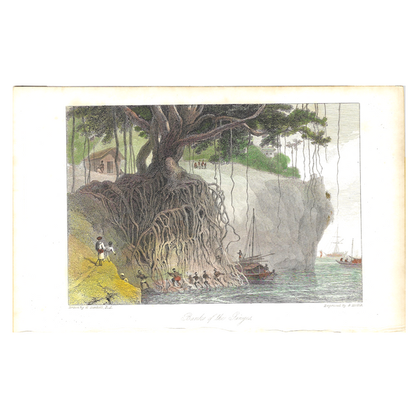 William Daniell : Banks of the Ganges (Coloured)