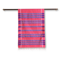 Silk Ikat Conch Stole (Magenta-Purple)