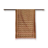 Silk Ikat Scroll Stole (Brown)