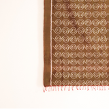 Silk Ikat Scroll Stole (Brown)