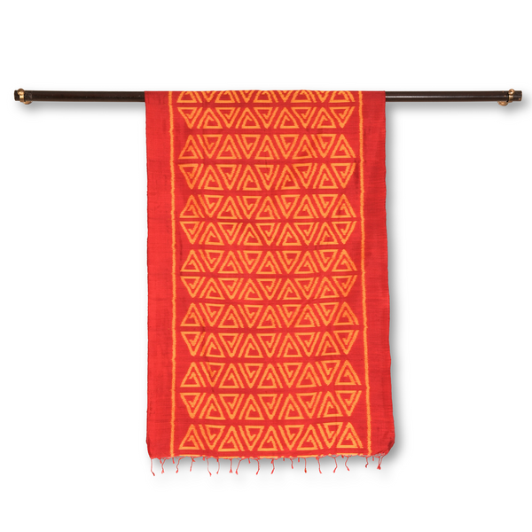 Silk Ikat Africa Red-Yellow Stole