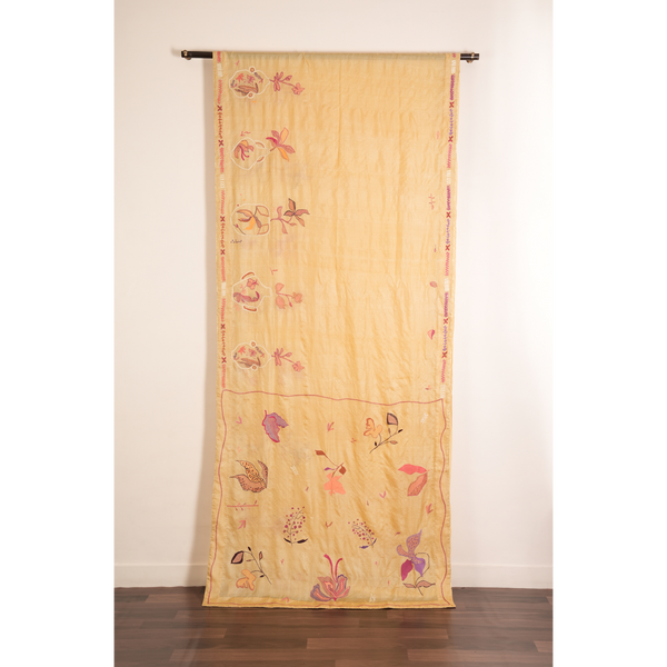 Flower Jar Kantha Saree