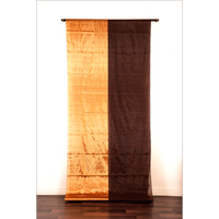 Gold & Brown Metallic Tissue Chanderi Saree - Fabric - Dupatta