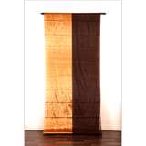 Gold & Brown Metallic Tissue Chanderi Saree - Fabric - Dupatta