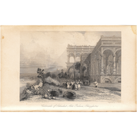Colonnade of Sahadut Ali's Palace, Ghazipore (Engraving)