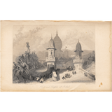 Ghat and Temple at Gokul (Engraving)