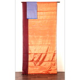 Tamraparani-Red Metallic Tissue Chanderi Saree - Fabric