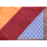 Tamraparani-Red Metallic Tissue Chanderi Saree - Fabric