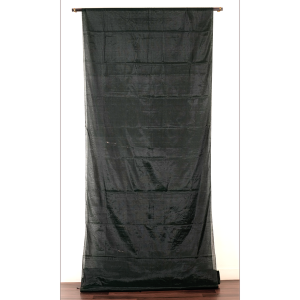 Black-Green Metallic Tissue Chanderi Saree - Fabric