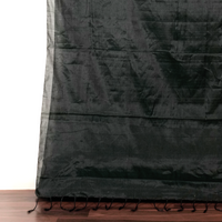 Black-Green Metallic Tissue Chanderi Saree - Fabric