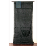 Black-Green Metallic Tissue Chanderi Saree - Fabric