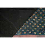 Black-Green Metallic Tissue Chanderi Saree - Fabric