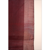 Red Metallic Tissue Chanderi Saree - Fabric - Dupatta