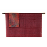 Red Metallic Tissue Chanderi Saree - Fabric - Dupatta
