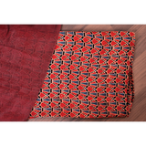 Red Metallic Tissue Chanderi Saree - Fabric - Dupatta