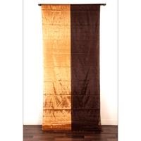 Gold & Brown Metallic Tissue Chanderi Saree - Fabric - Dupatta