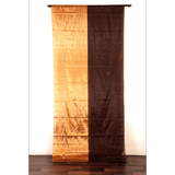 Gold & Brown Metallic Tissue Chanderi Saree - Fabric - Dupatta