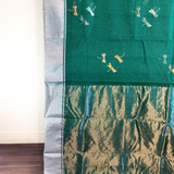 Dragonfly Chanderi Saree (Bottle Green)