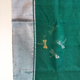 Dragonfly Chanderi Saree (Bottle Green)